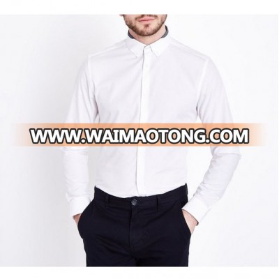 new brand casual white men casual shirt