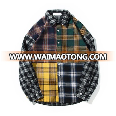 wrinkle free plaid button man dress shirts